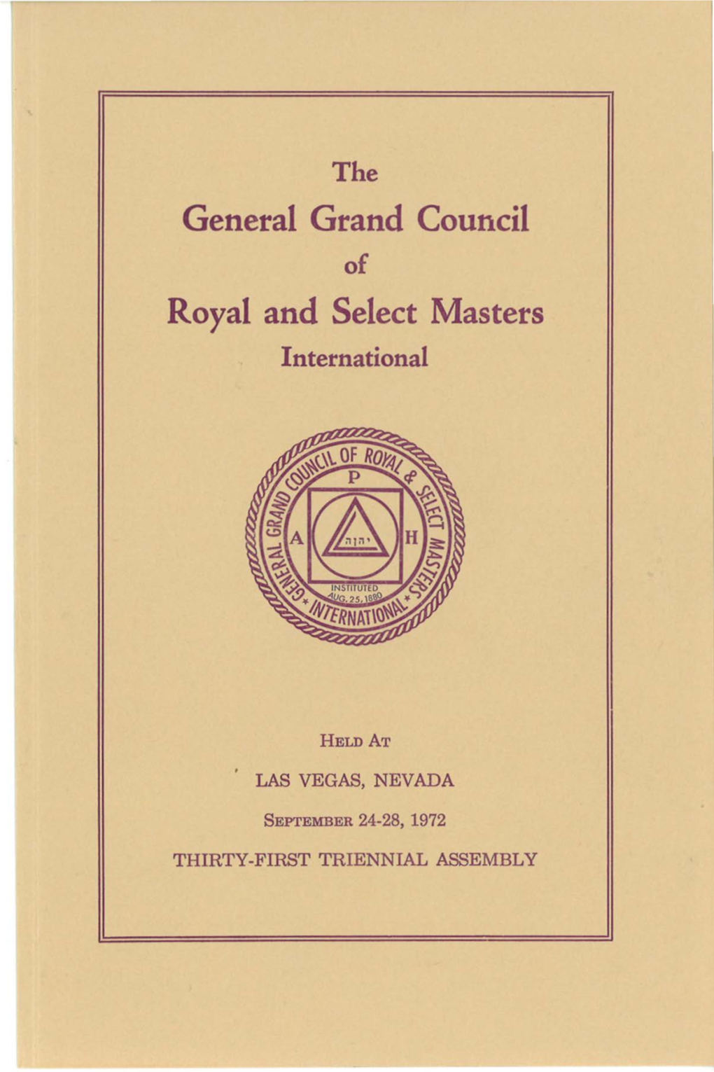 General Grand Council Royal and Select Masters
