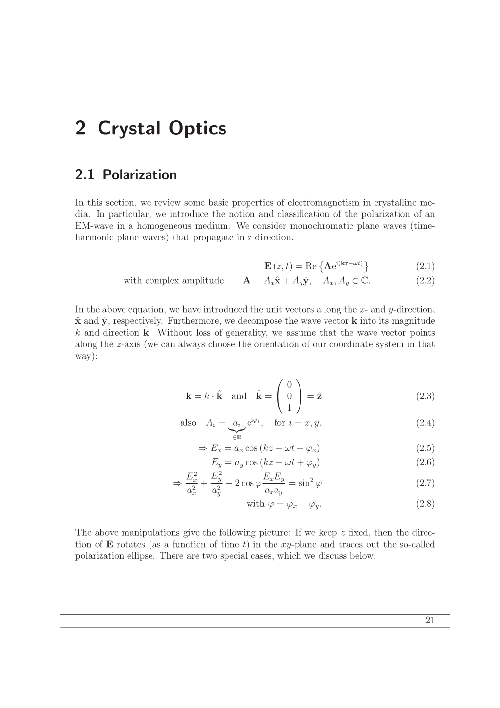 2 Crystal Optics