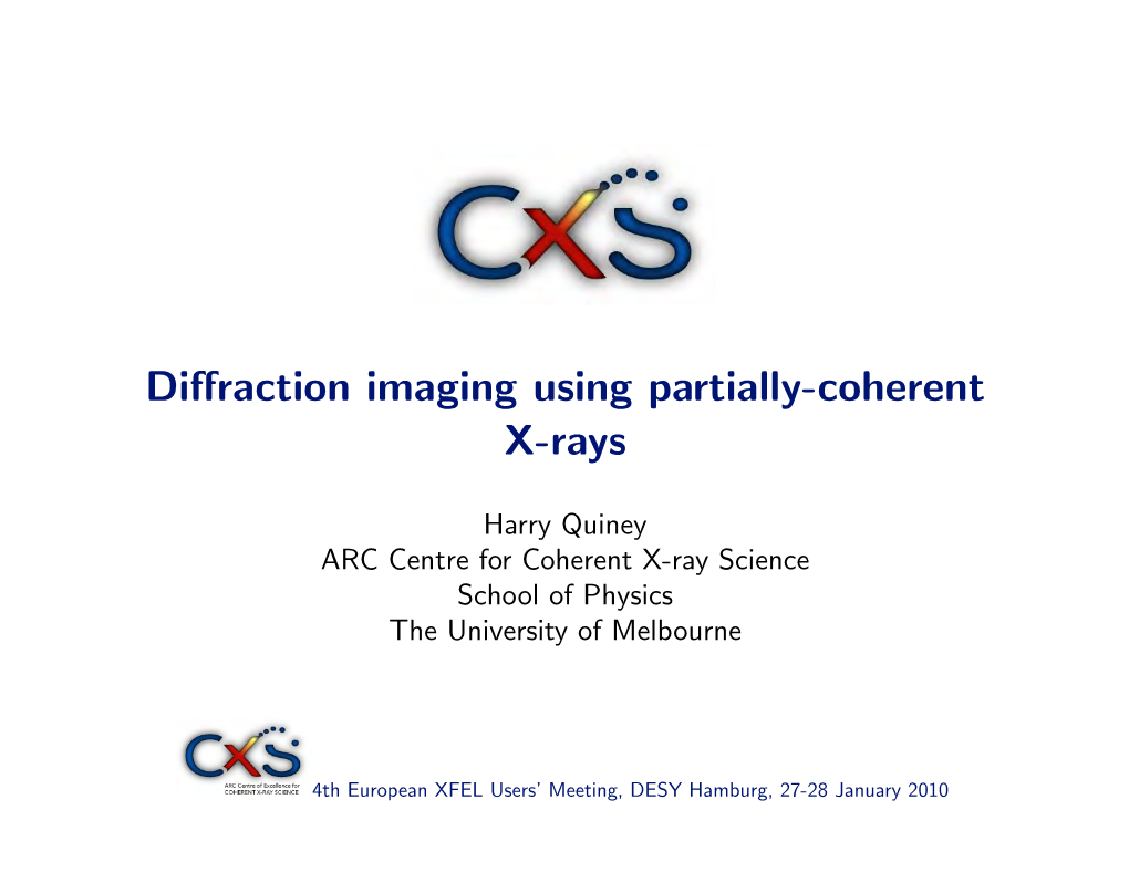 Diffraction Imaging Using Partially-Coherent