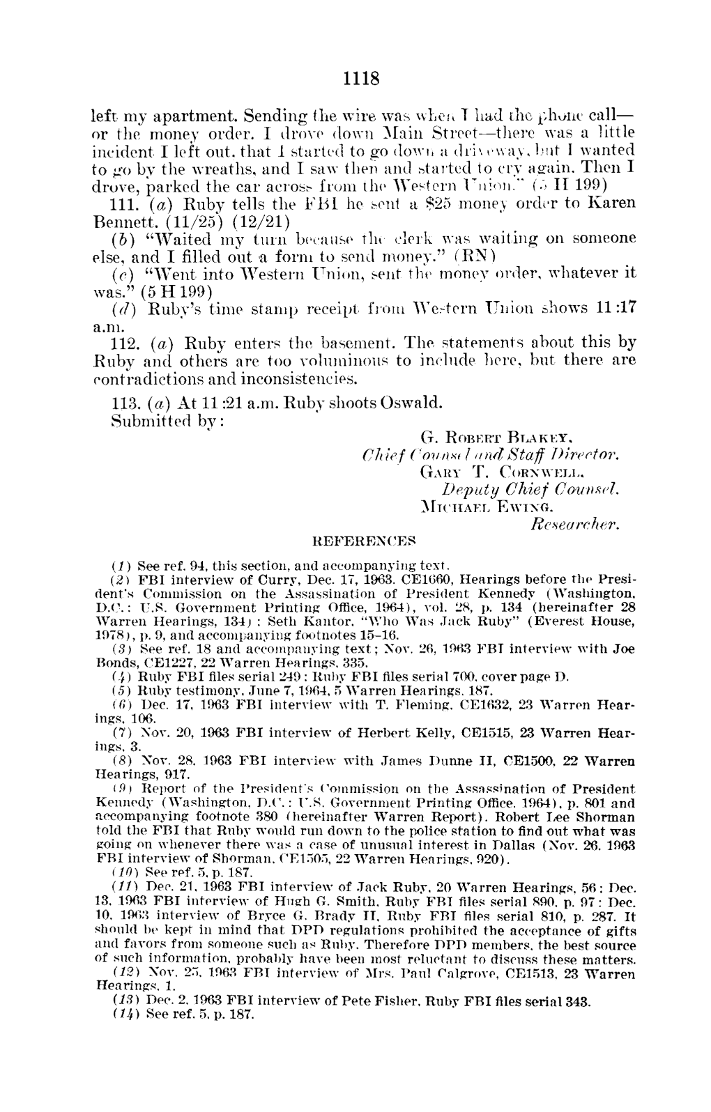 HSCA Volume IX: V. Possible Associations Between Jack Ruby