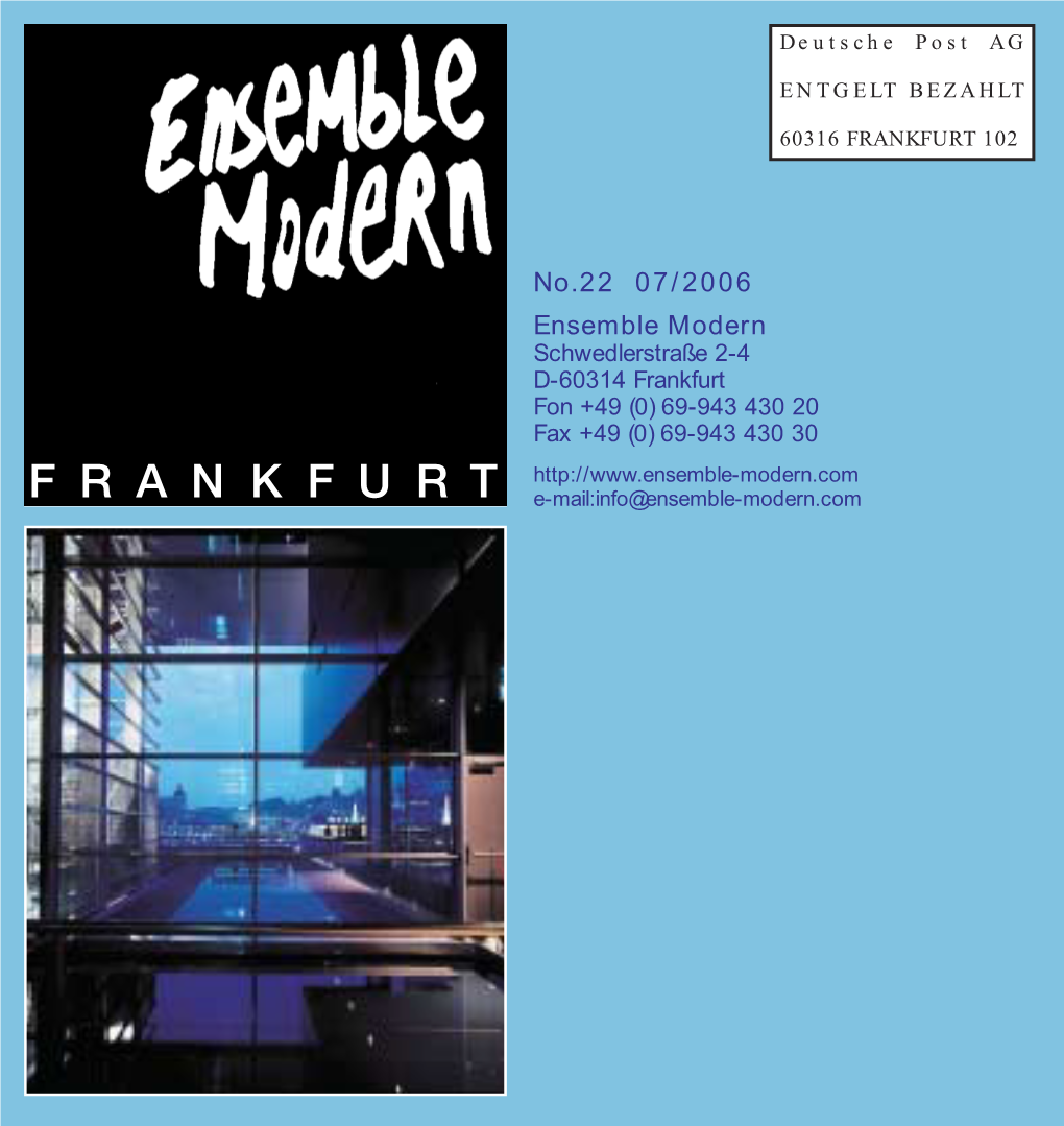 No.22 07/2006 Ensemble Modern