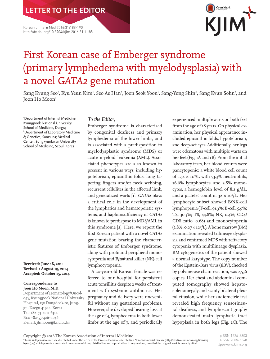 (Primary Lymphedema with Myelodysplasia