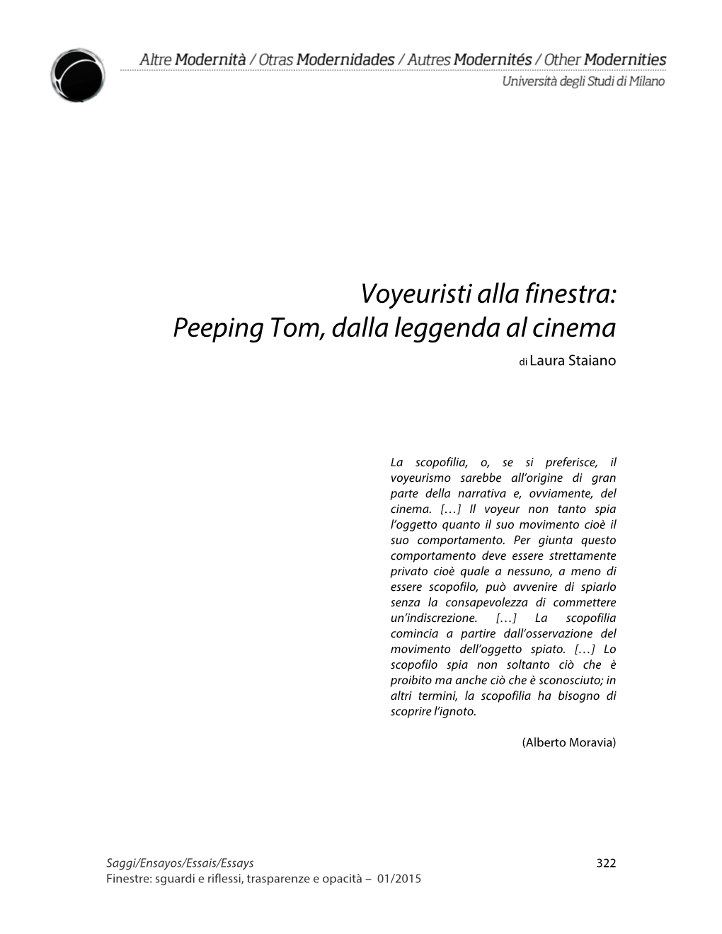 Voyeuristi Alla Finestra: Peeping Tom, Dalla Leggenda Al Cinema