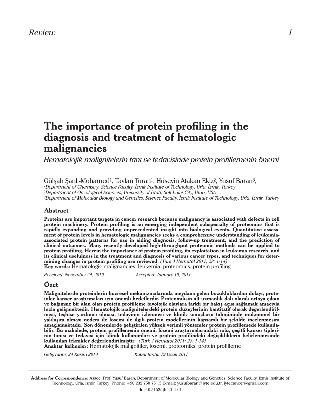 The Importance of Protein Profiling in the Diagnosis And