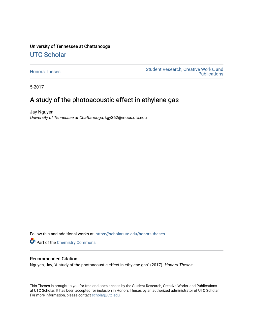 A Study of the Photoacoustic Effect in Ethylene Gas