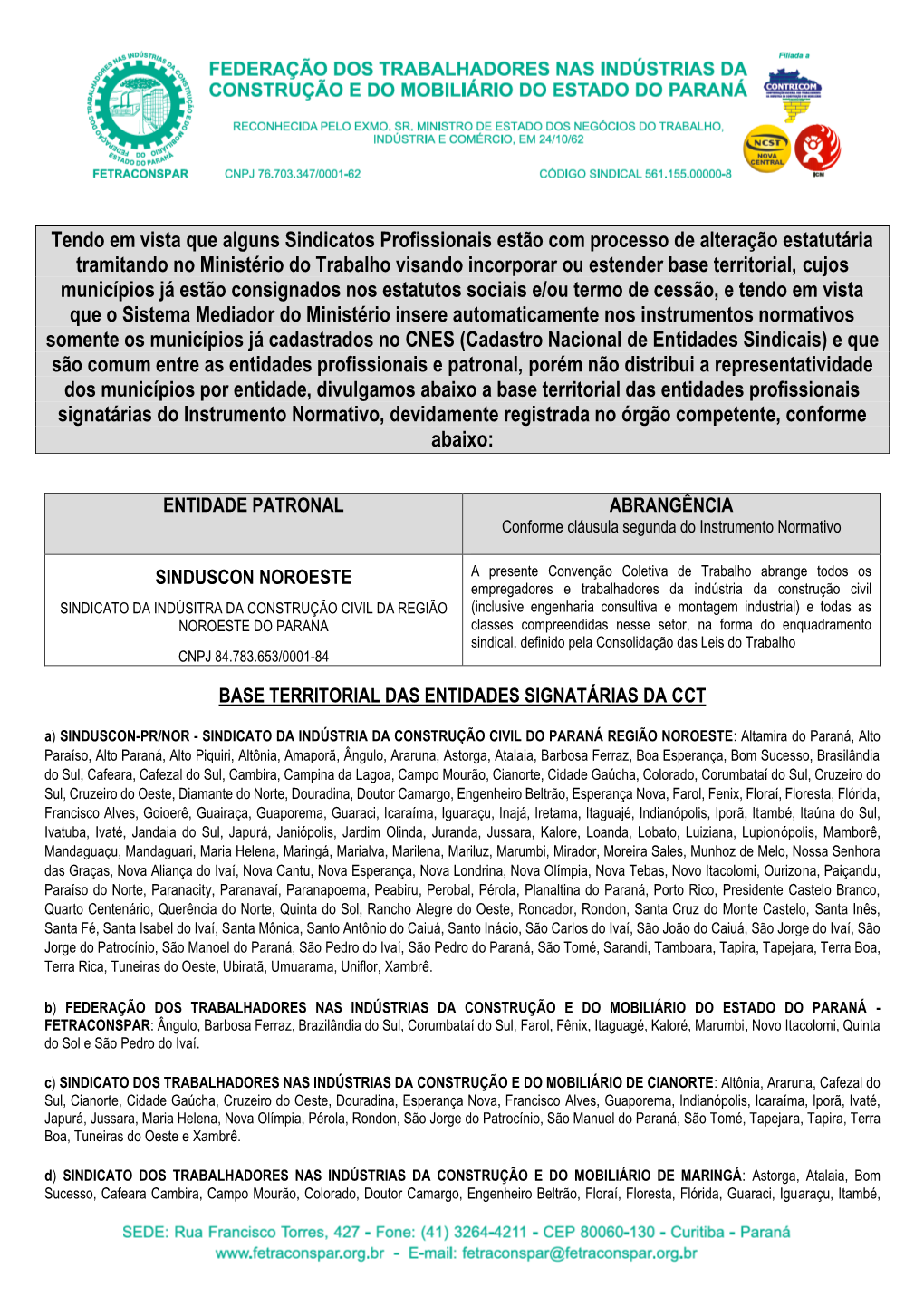 Tendo Em Vista Que Alguns Sindicatos Profissionais Estão Com Processo