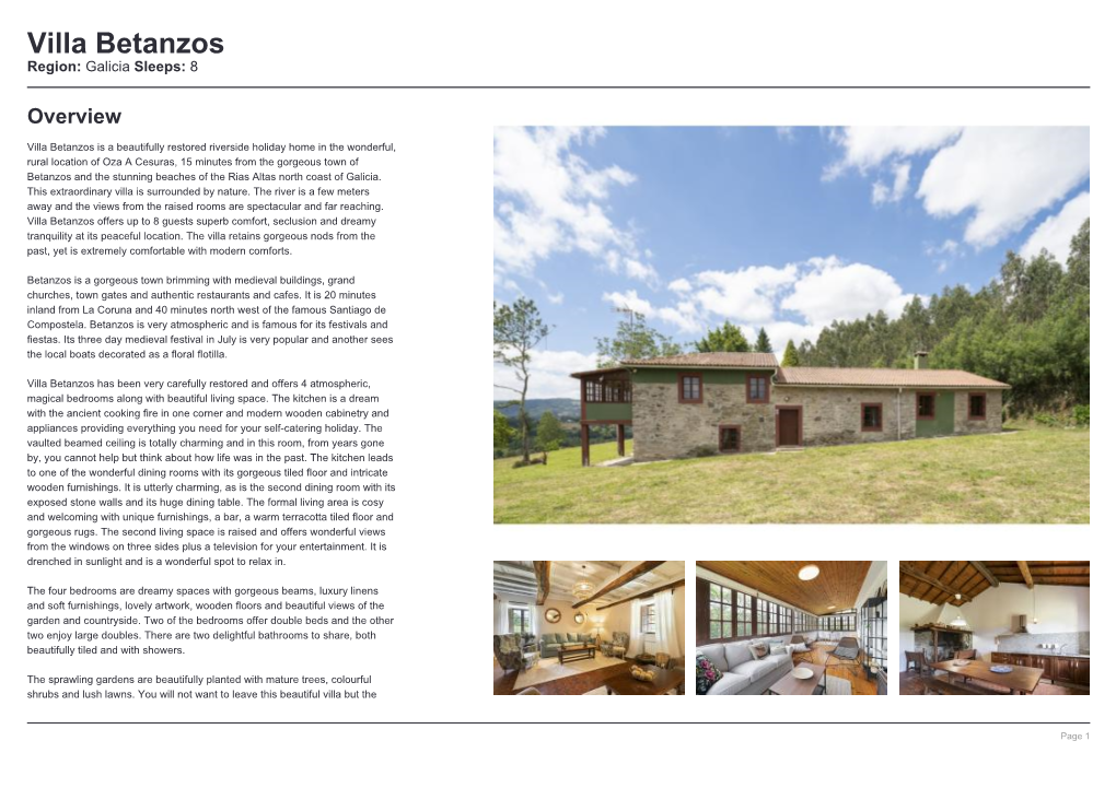 Villa Betanzos Region: Galicia Sleeps: 8