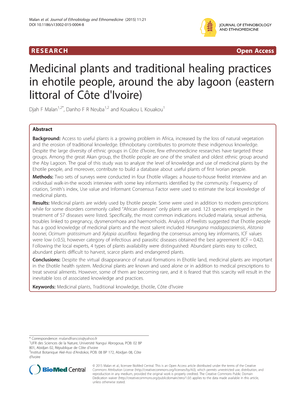 Medicinal Plants and Traditional Healing Practices In