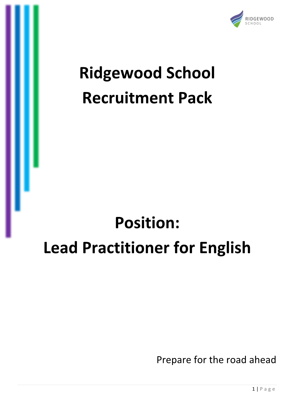 Ridgewood School Recruitment Pack Position