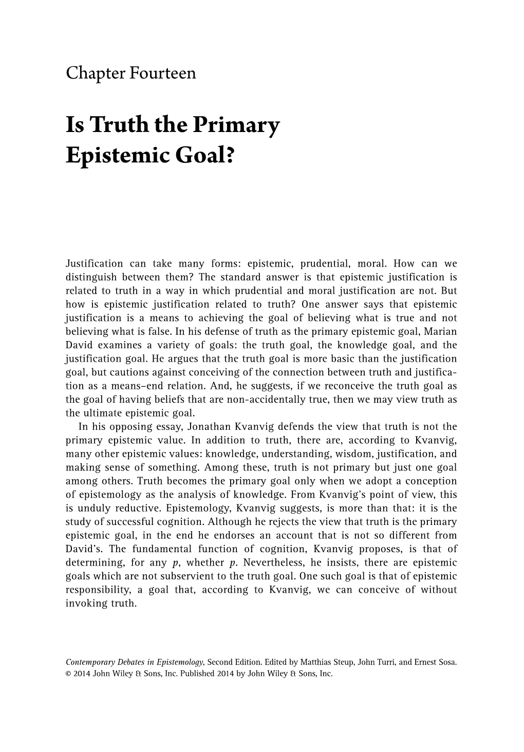 Contemporary Debates in Epistemology, Second Edition
