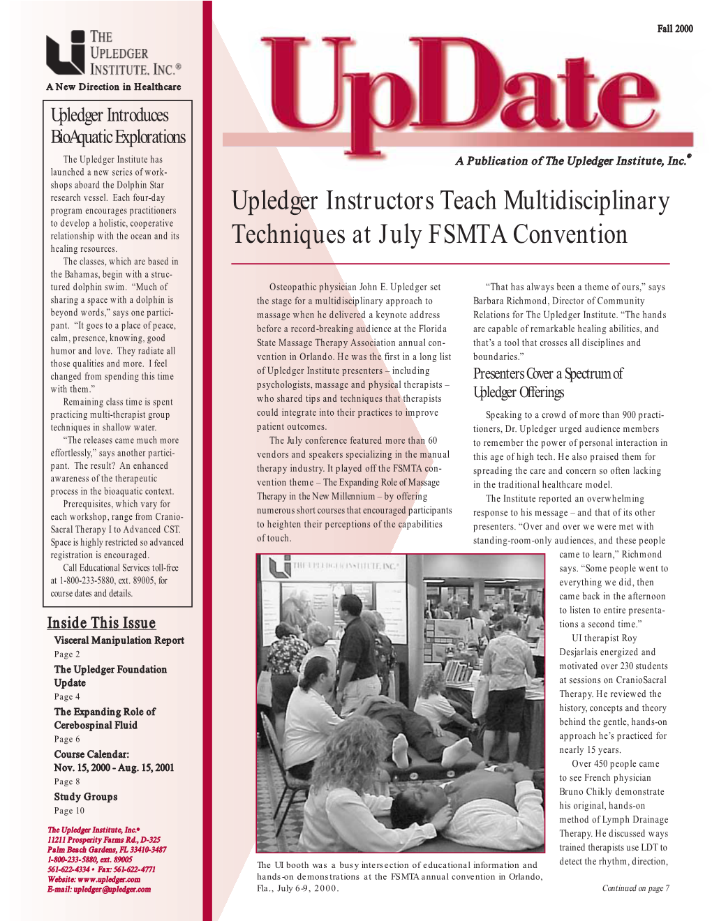 Upledger Instructors Teach Multidisciplinary Techniques at July FSMTA Convention