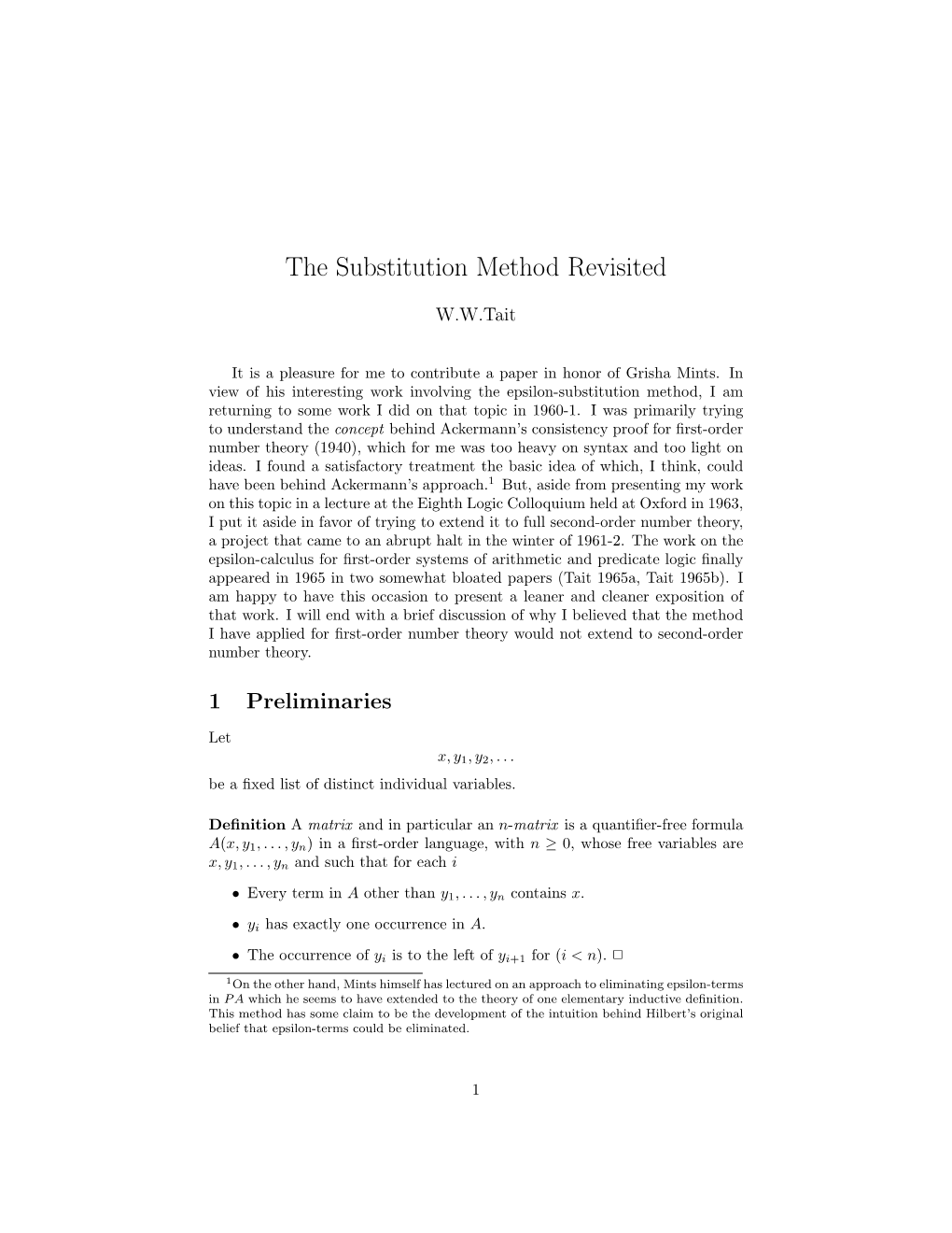 The Substitution Method Revisited