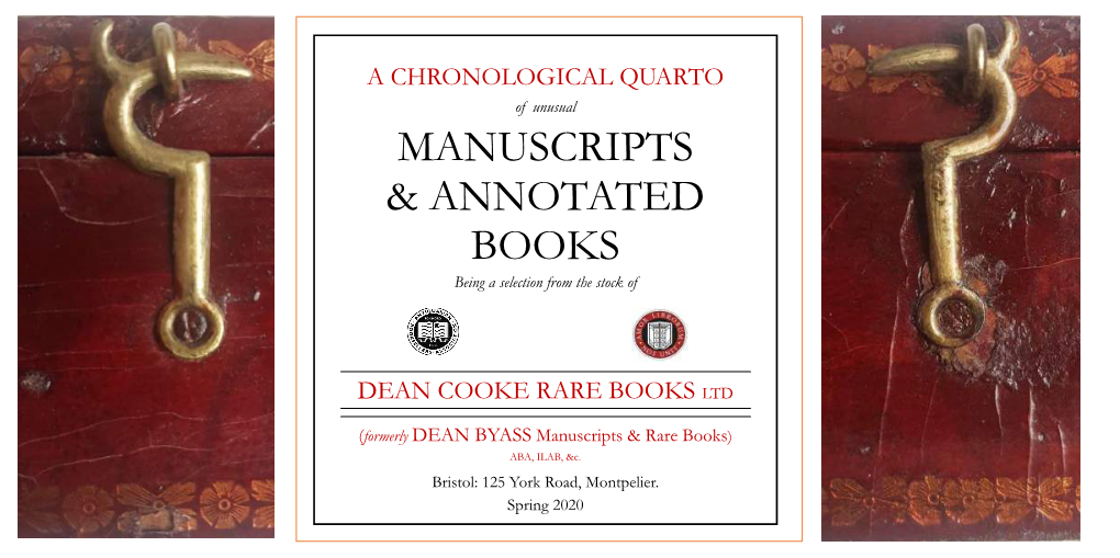 Manuscripts & Annotated Books