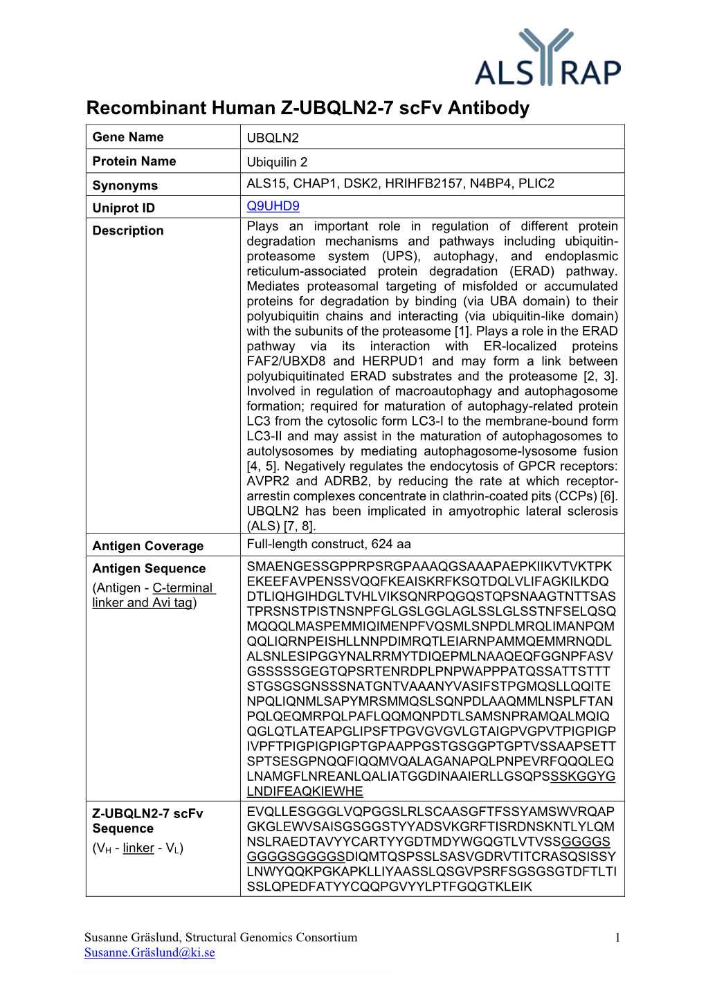 Recombinant Human Z-UBQLN2-7 Scfv Antibody