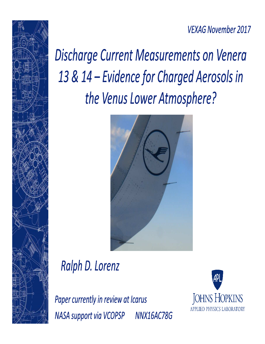 Discharge Current Measurements on Venera 13 and 14 – Evidence for Charged Aerosols in the Venus Lower
