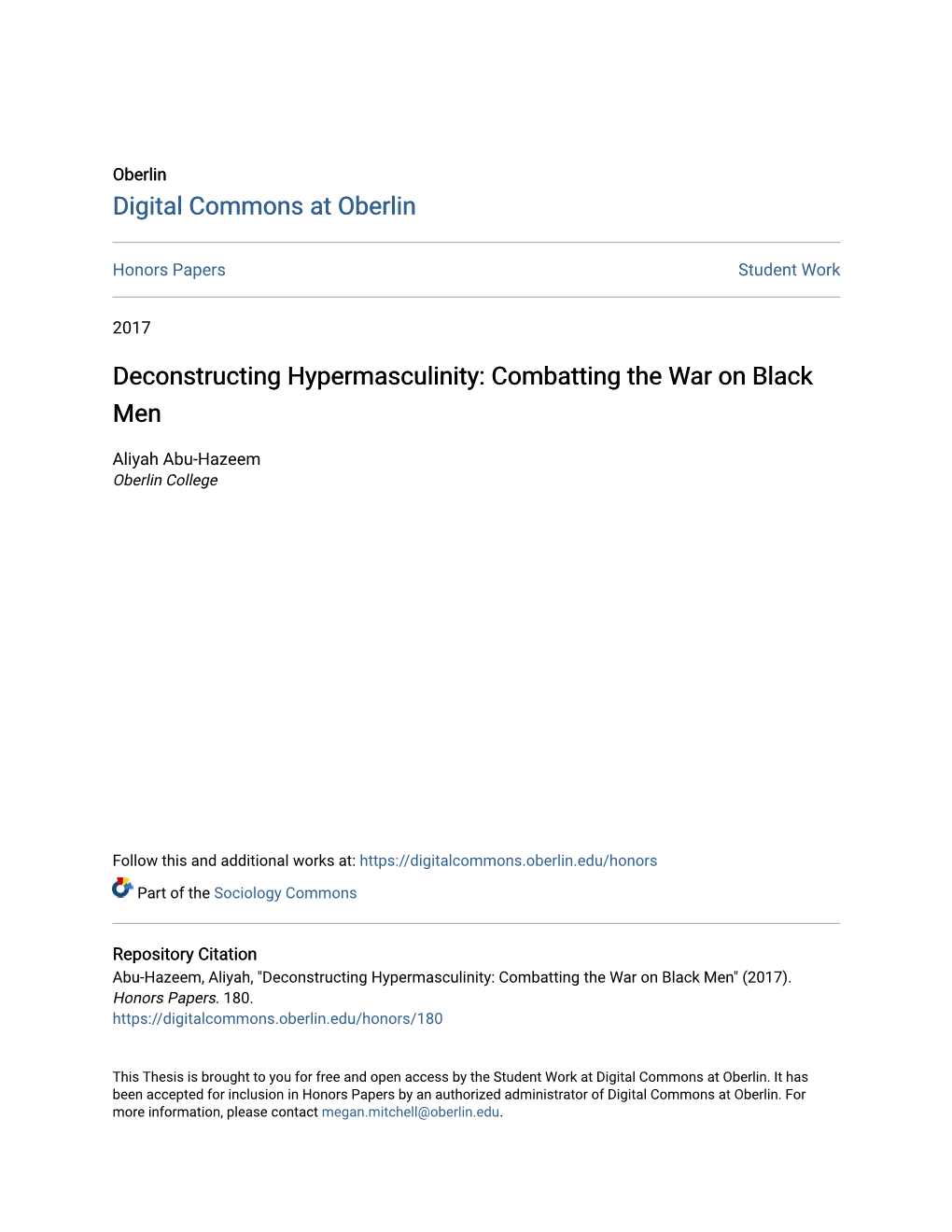 Deconstructing Hypermasculinity: Combatting the War on Black Men