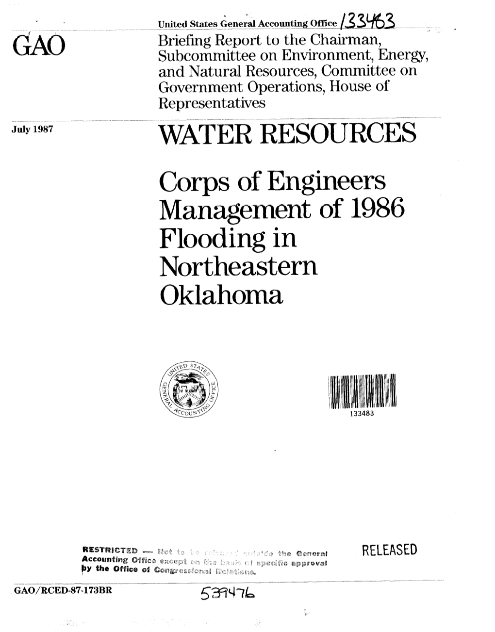 Corps of Engineers Management of 1986 Flooding in Northeastern Oklahoma