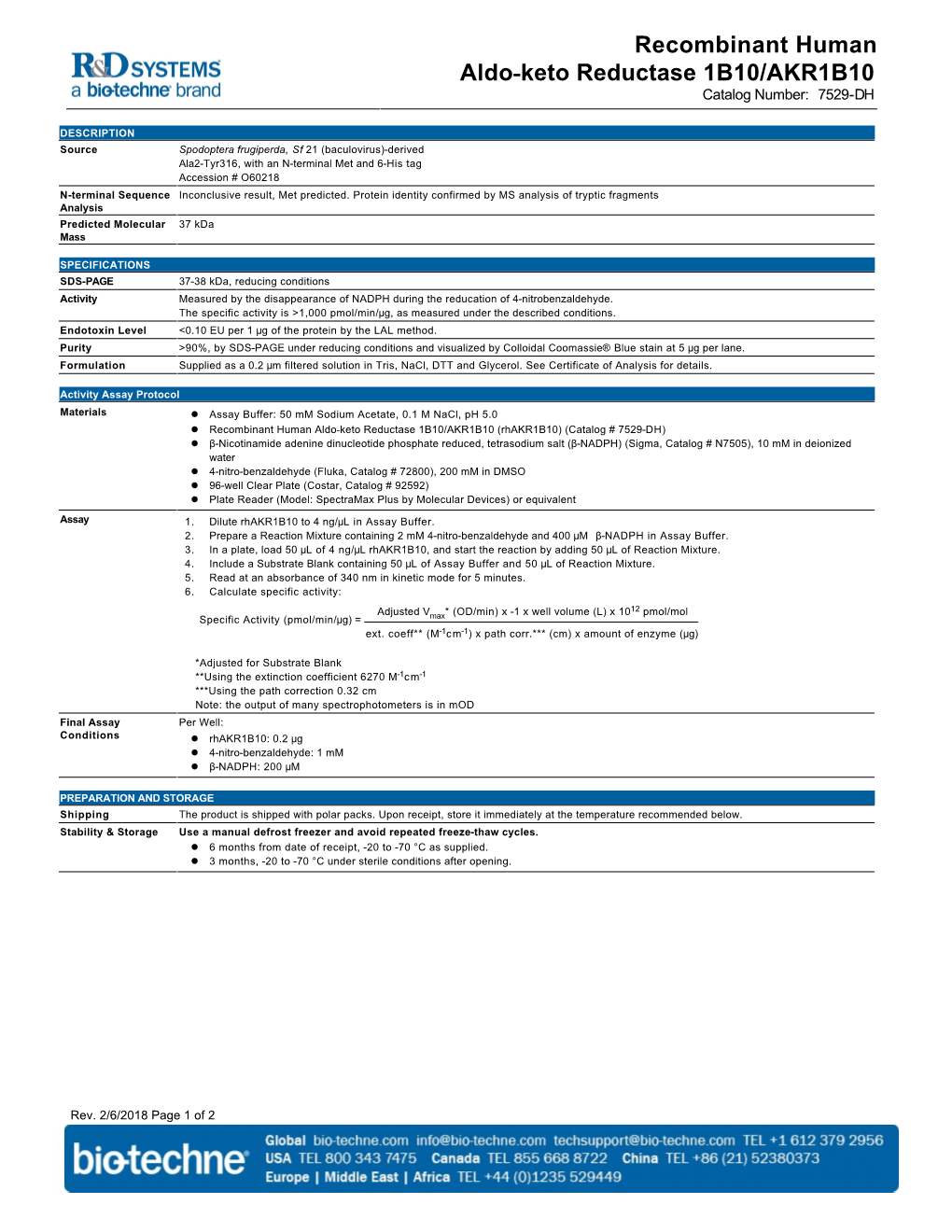 Recombinant Human Aldo-Keto Reductase 1B10/AKR1B10