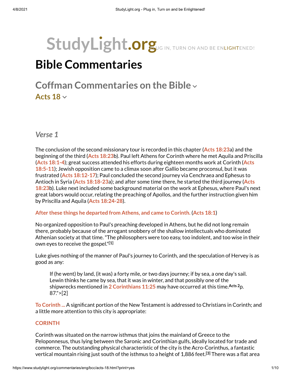 Studylıght.Orgplug IN, TURN on and BE ENLIGHTENED! Bible Commentaries