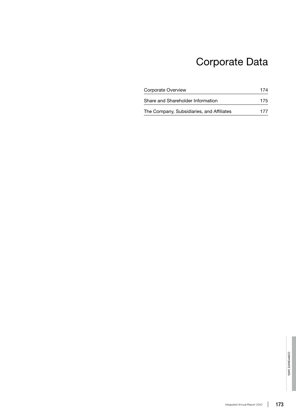 Integrated Annual Report 2020 Corporate Data SOMPO