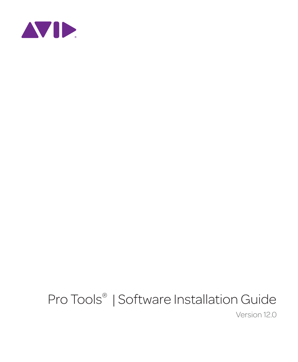 Pro Tools Software Installation Guide Version 12.0