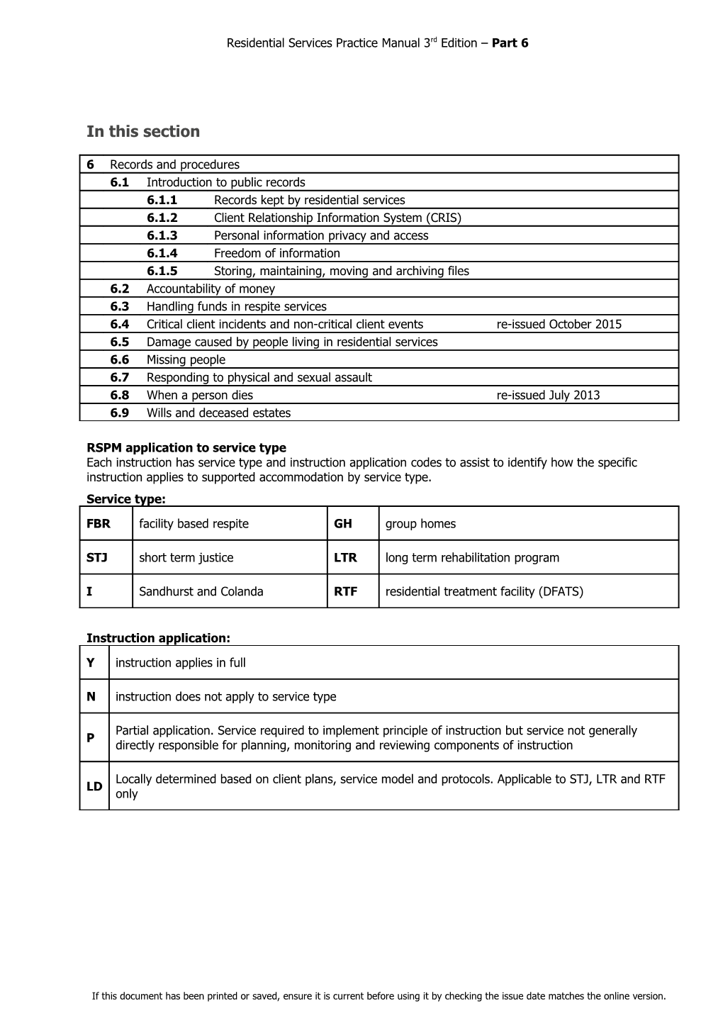 Residential Services Practice Manual 3Rd Edition Part 1