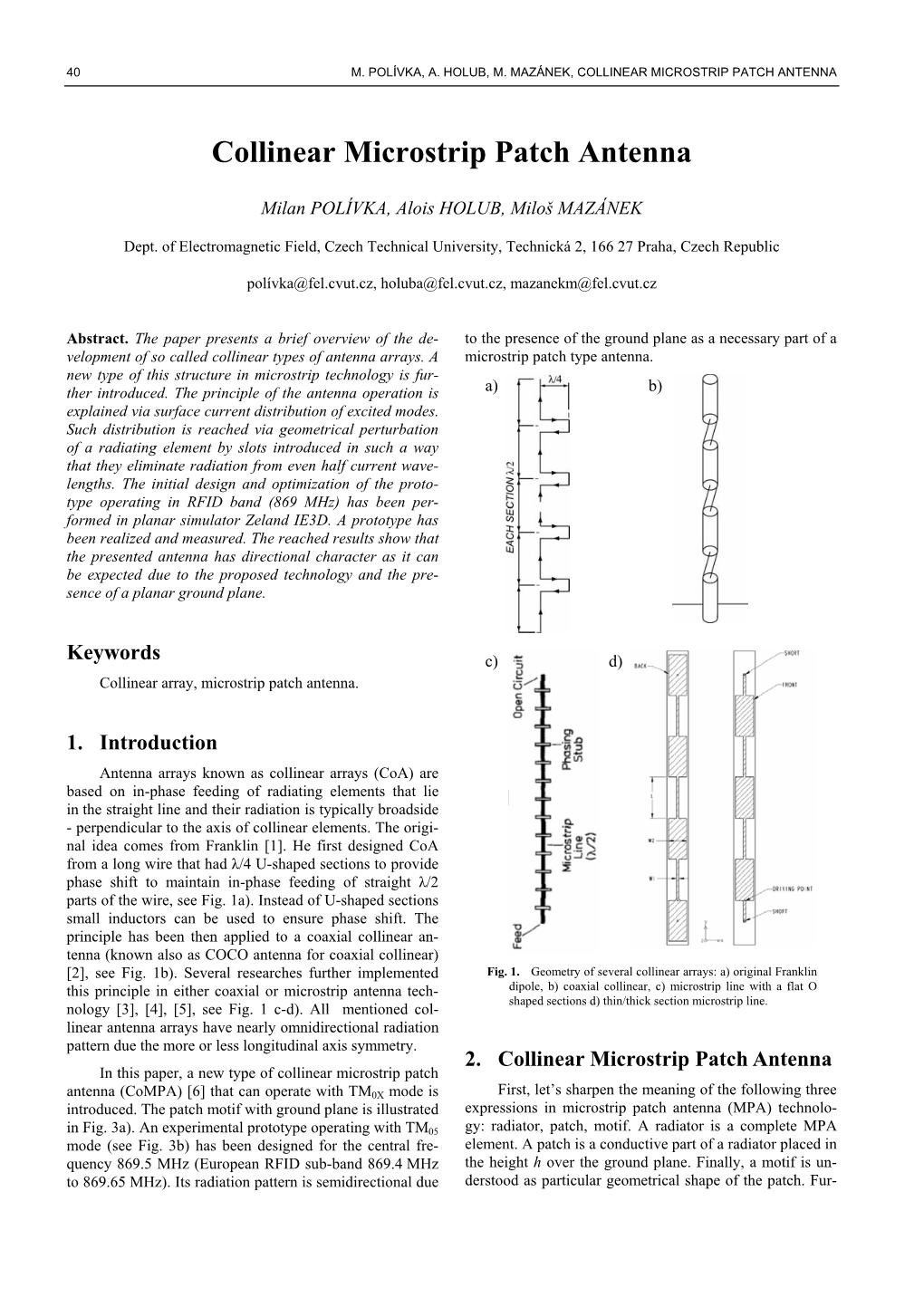 Collinear Microstrip Patch Antenna