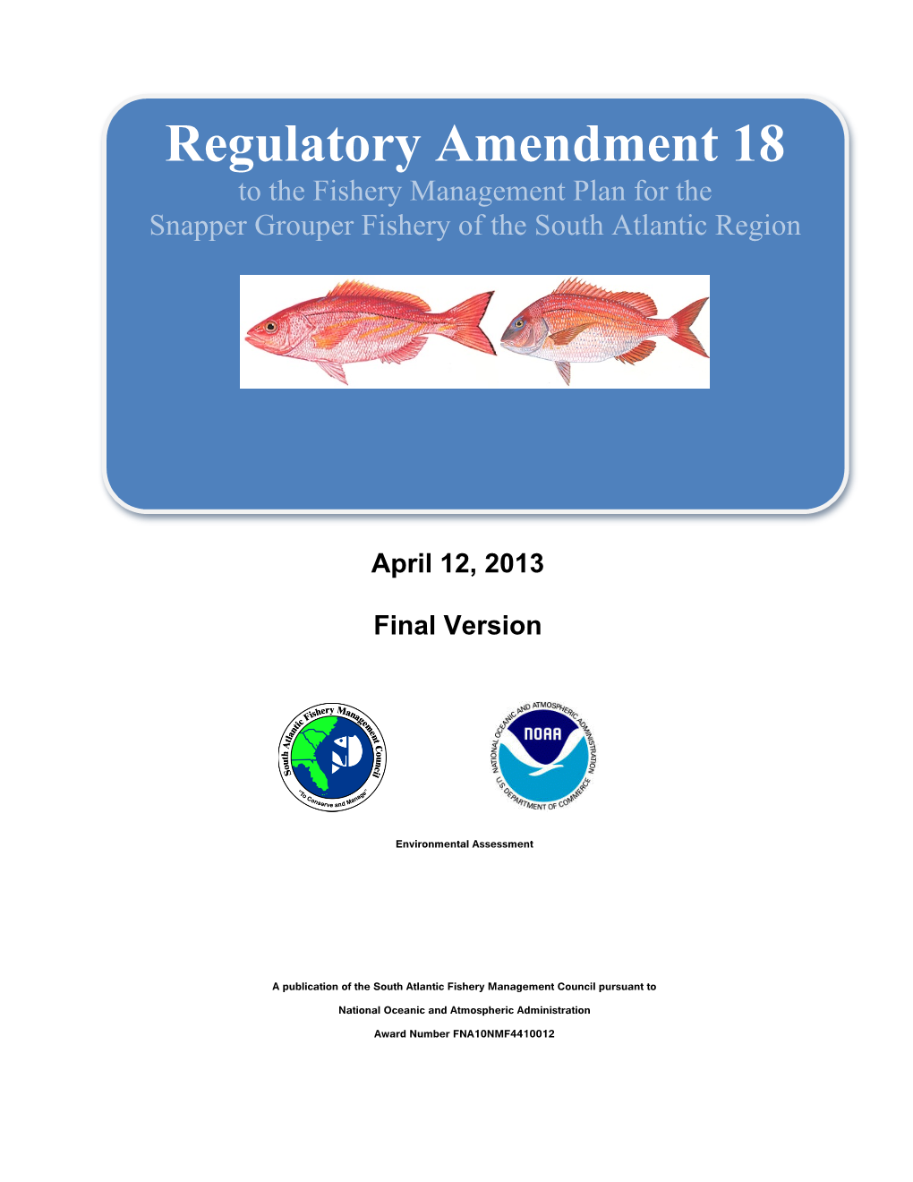 Regulatory Amendment 18