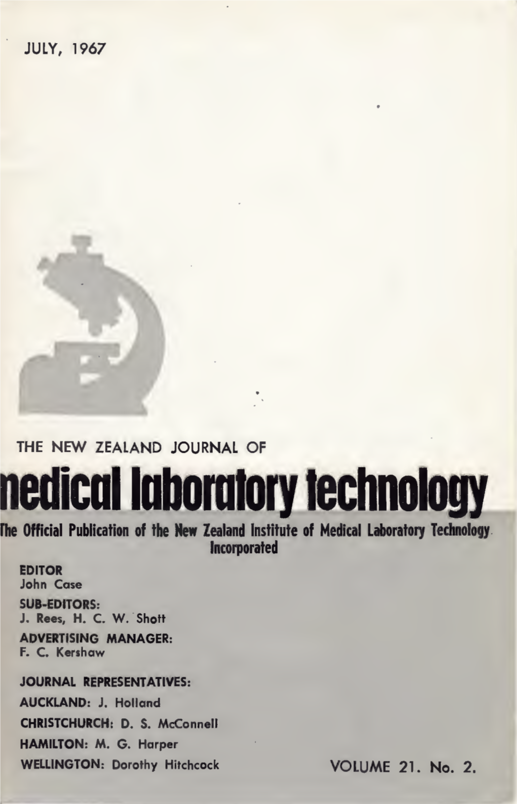 Nedicnllnbomtory Technology the Official Publication of the New Zealand Institute of Medical Laboratory Technology