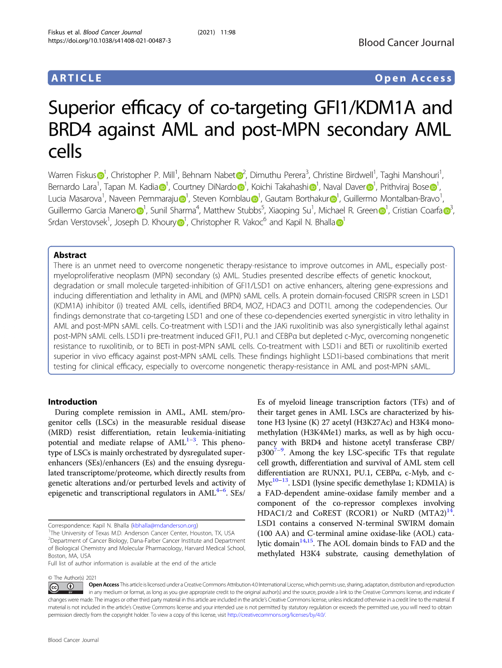 Superior Efficacy of Co-Targeting GFI1/KDM1A and BRD4