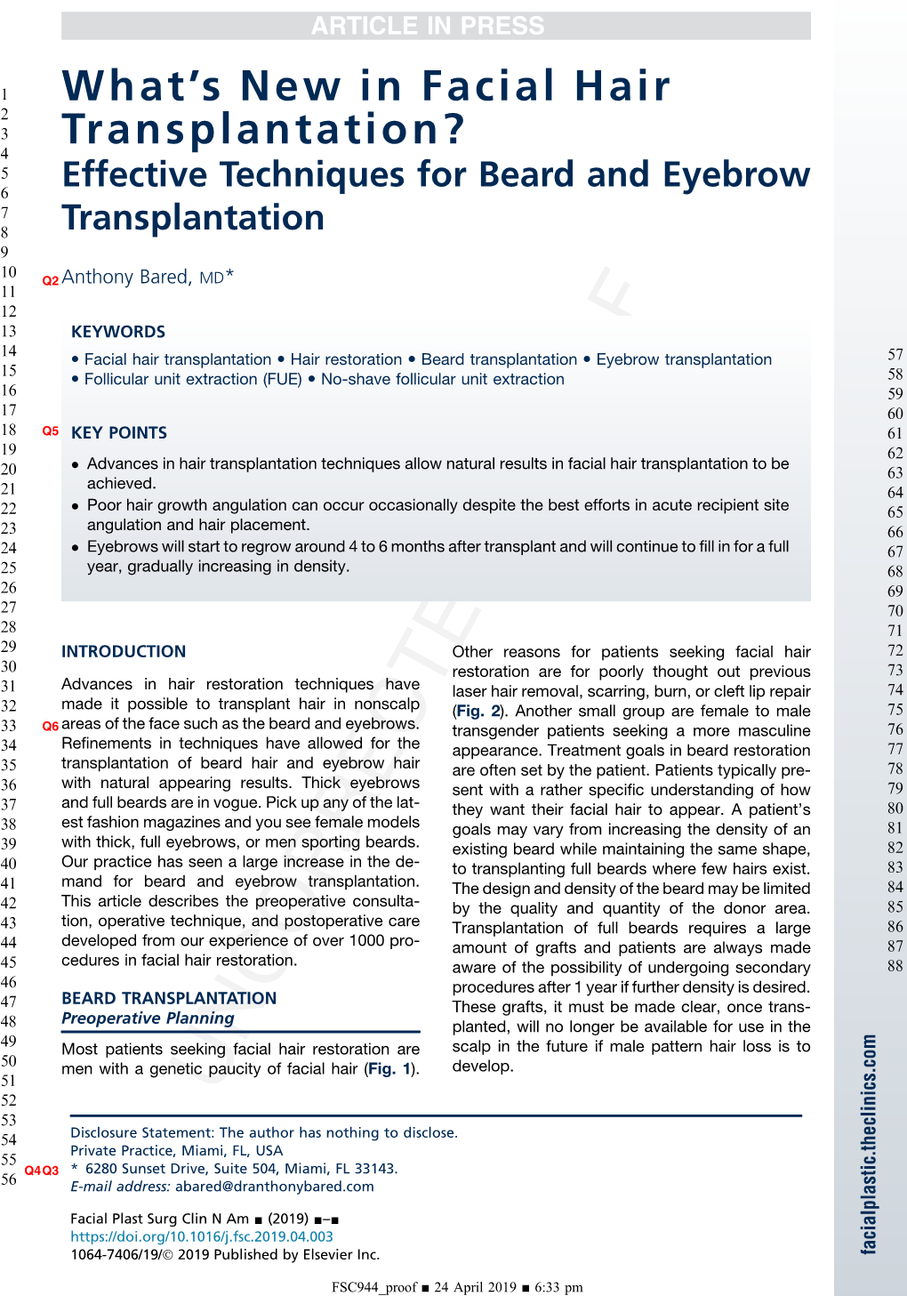 What's New in Facial Hair Transplantation?