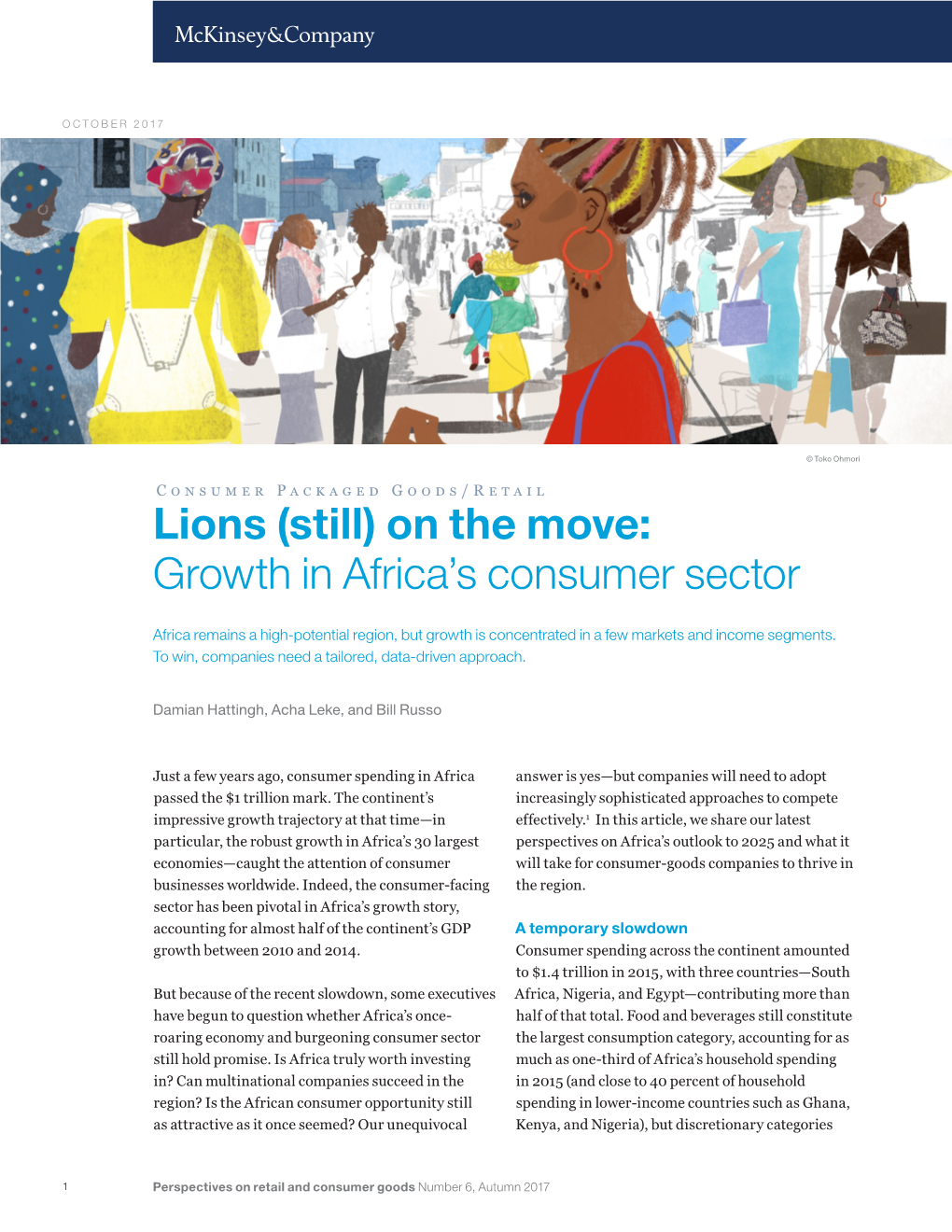 Lions (Still) on the Move: Growth in Africa's Consumer Sector