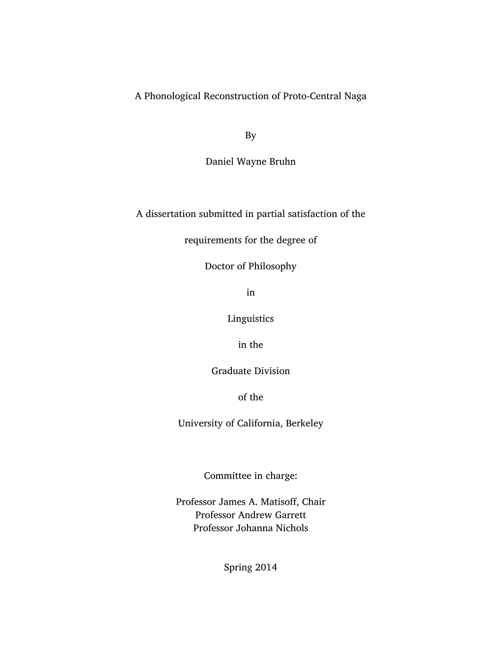 A Phonological Reconstruction of Proto-Central Naga