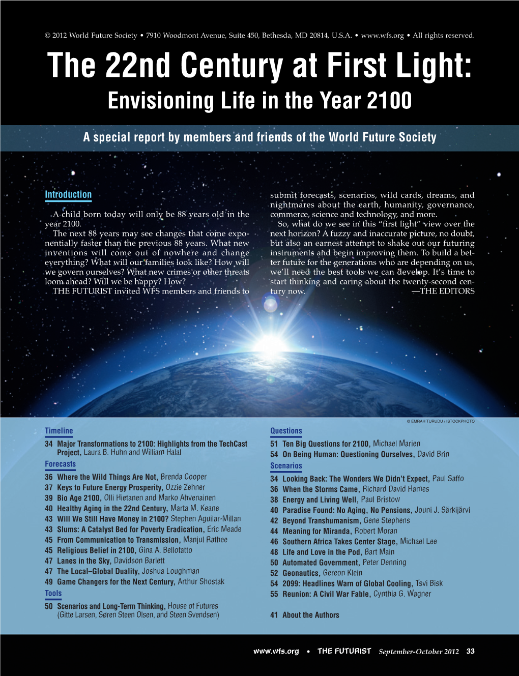 The 22Nd Century at First Light: Envisioning Life in the Year 2100