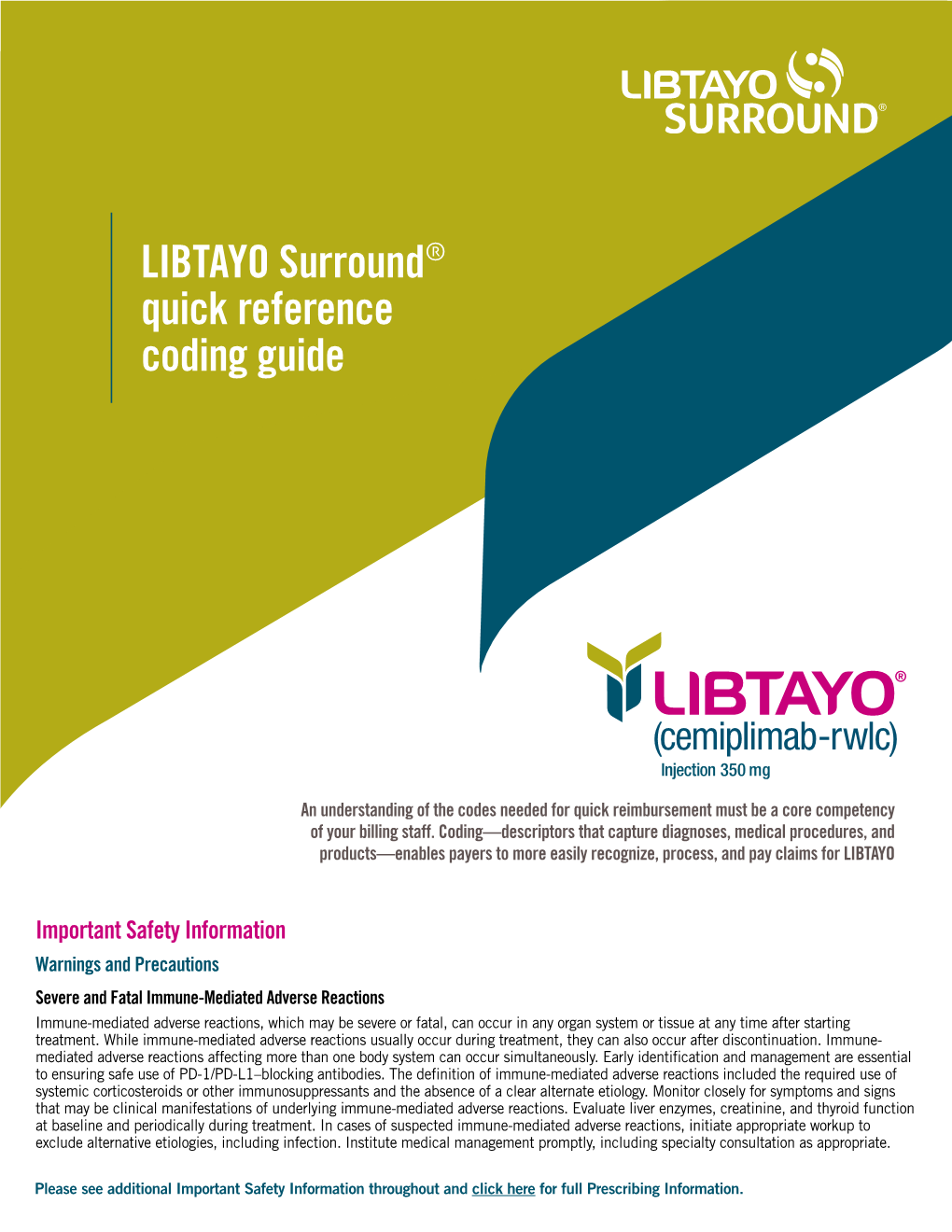 LIBTAYO Surround® Quick Reference Coding Guide