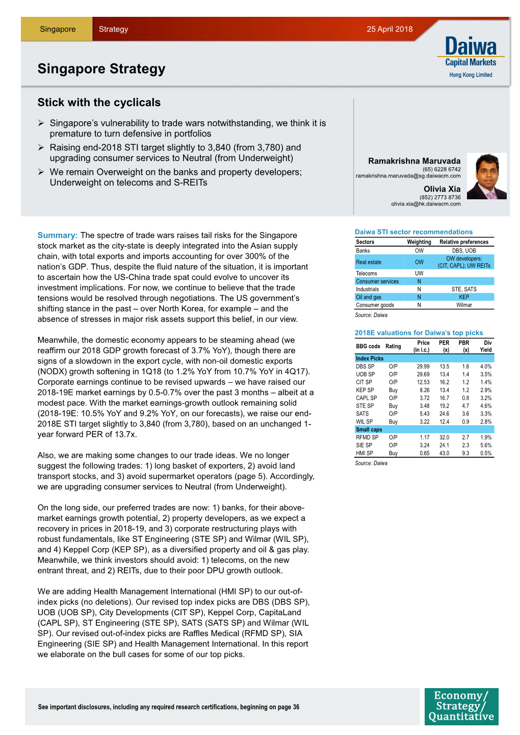 Singapore Strategy 25 April 2018