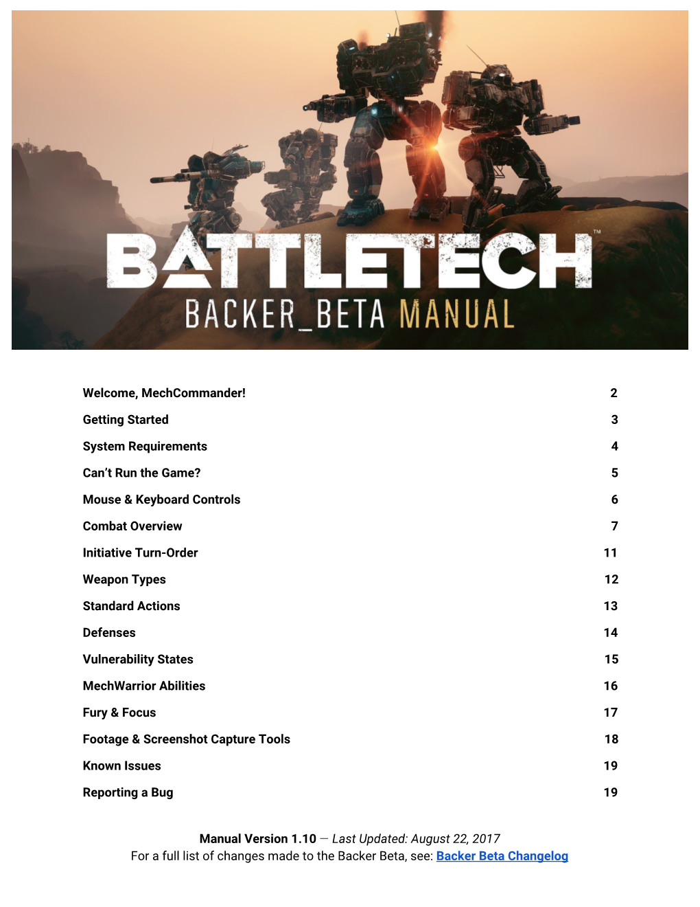 Backer Beta Manual