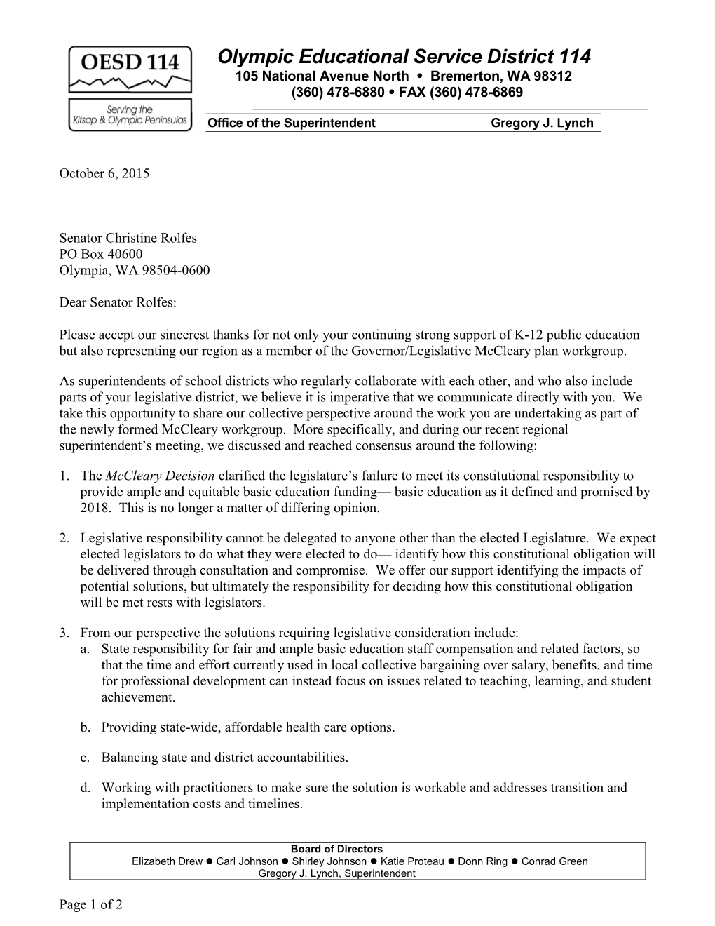 OESD 114 Superintendent Letter of Support