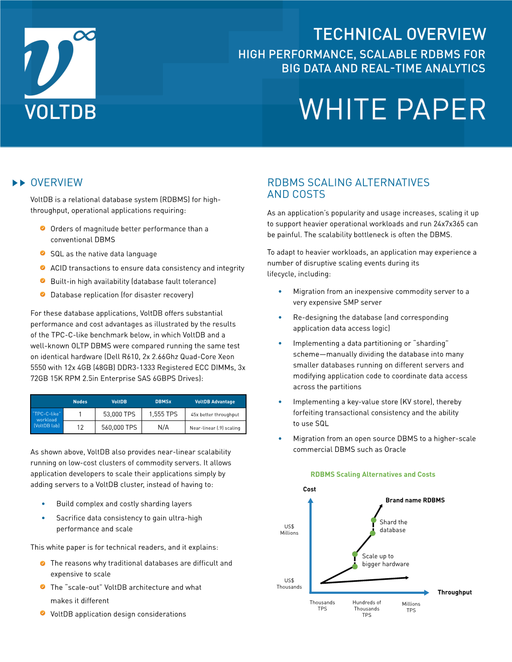 TECHNICAL OVERVIEW High Performance, Scalable RDBMS for Big Data and Real-Time Analytics