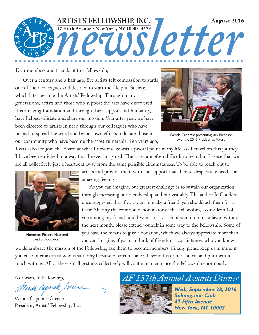 2016 Newsletter OUTPUTREV2 AF 2016 Newsletter 4C 8/1/16 9:55 AM Page 1