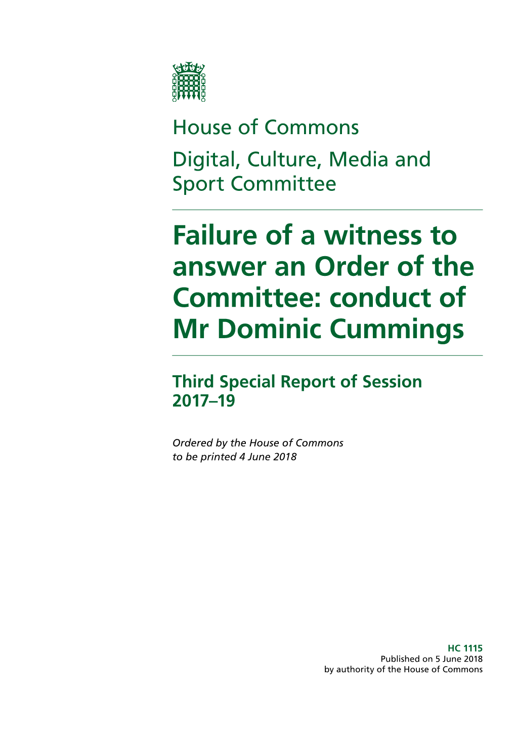 Conduct of Mr Dominic Cummings