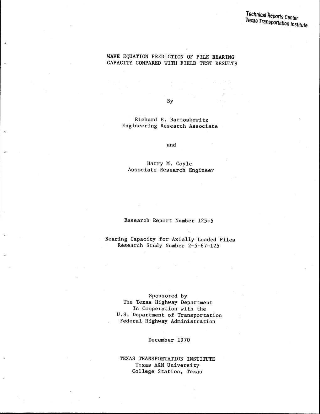 Wave Equation Prediction of Pile Bearing Capacity Compared with Field Test Results