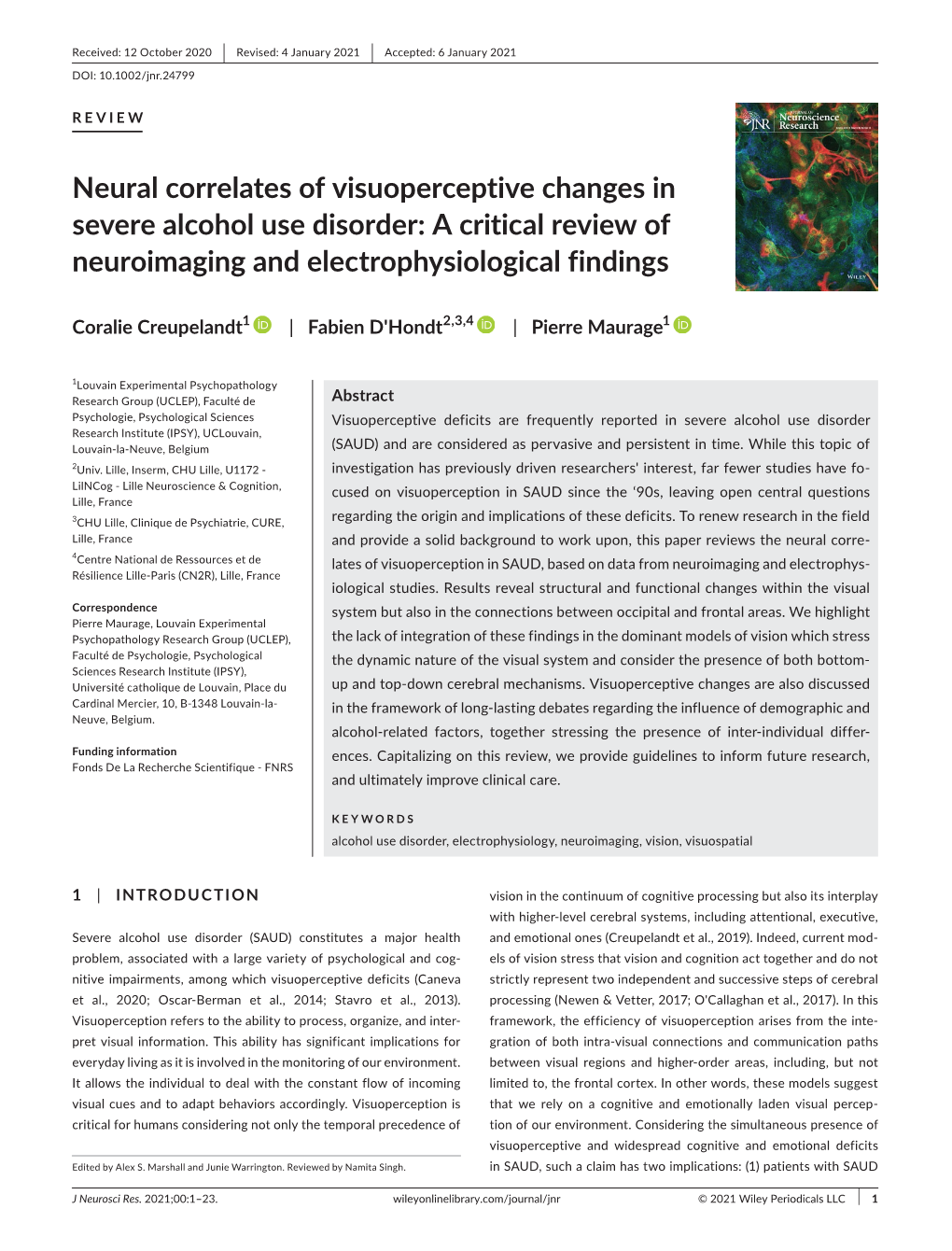 Neural Correlates of Visuoperceptive Changes in Severe Alcohol Use Disorder: a Critical Review of Neuroimaging and Electrophysiological Findings