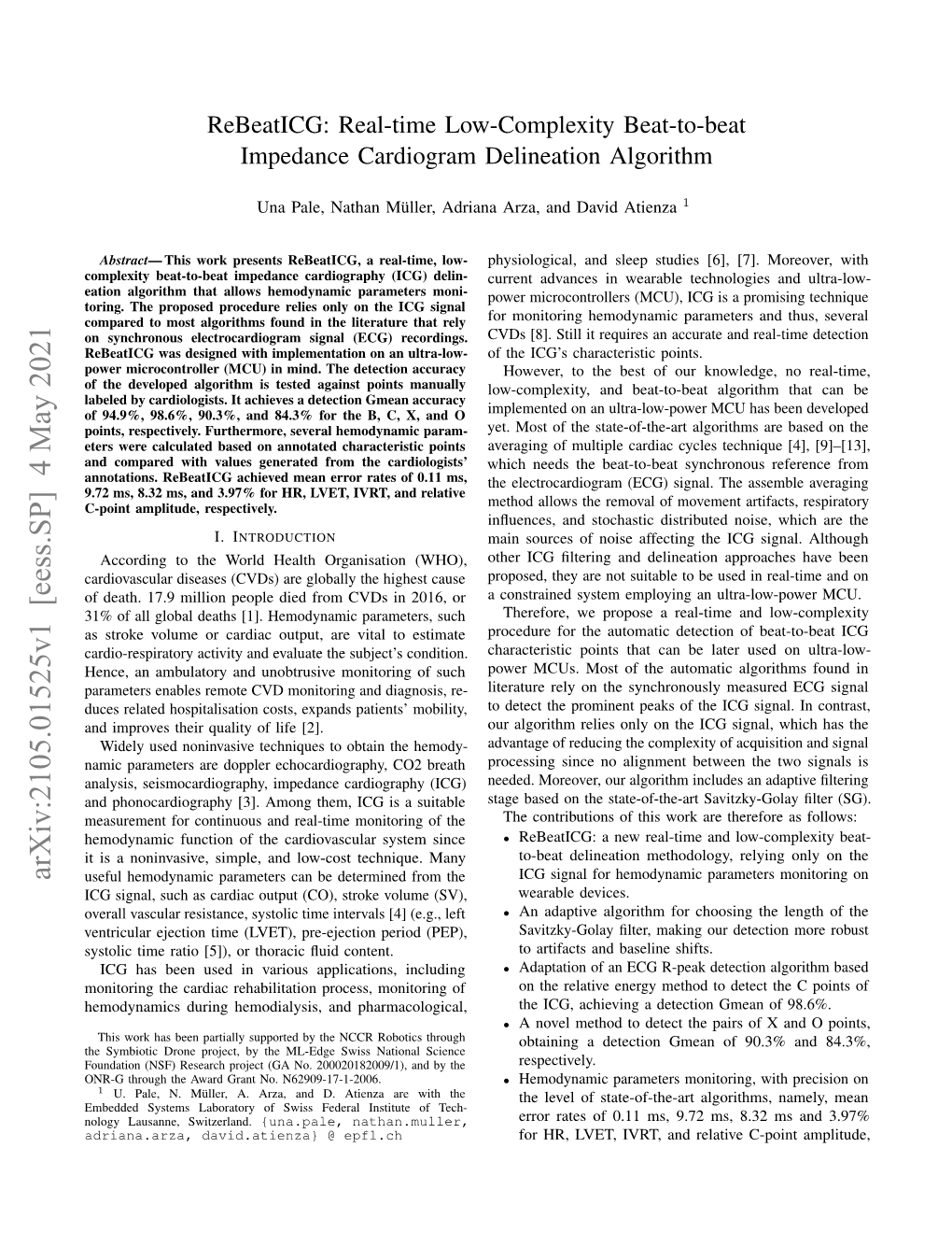 Rebeaticg: Real-Time Low-Complexity Beat-To-Beat Impedance Cardiogram Delineation Algorithm