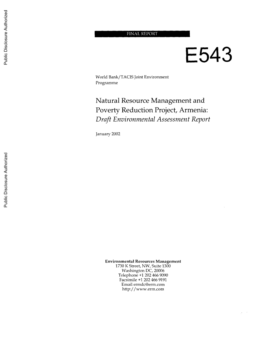 Draft Environmental Assessment Report