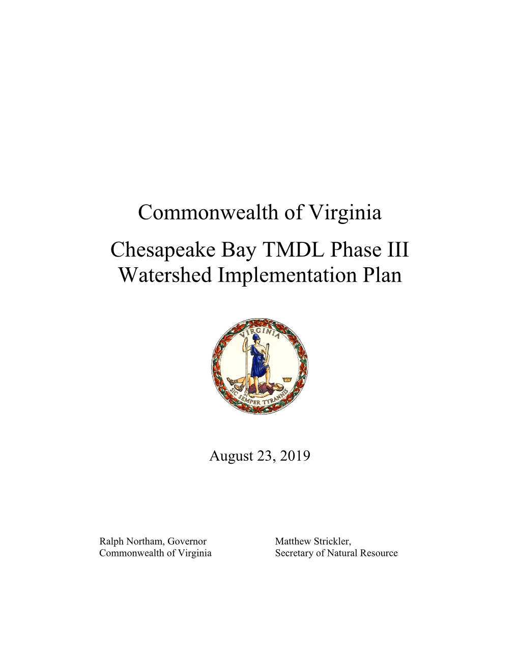 Chesapeake Bay TMDL Phase III Watershed Implementation Plan