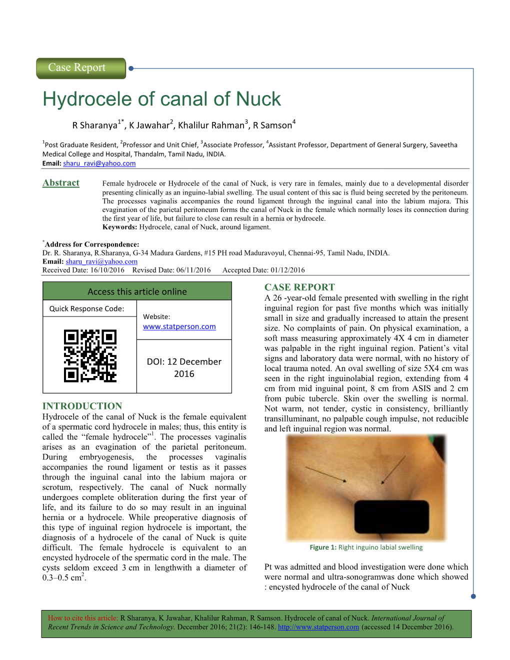 Hydrocele of Canal of Cele of Canal of Nuck