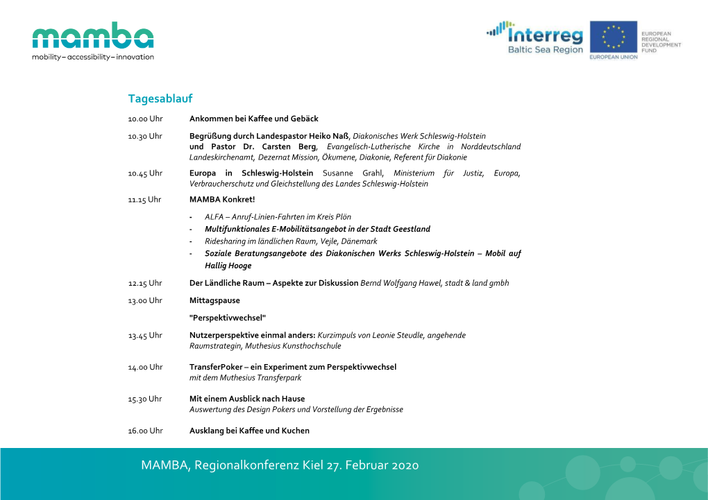 MAMBA Regionalkonferenz Präsentation Pilotprojekte