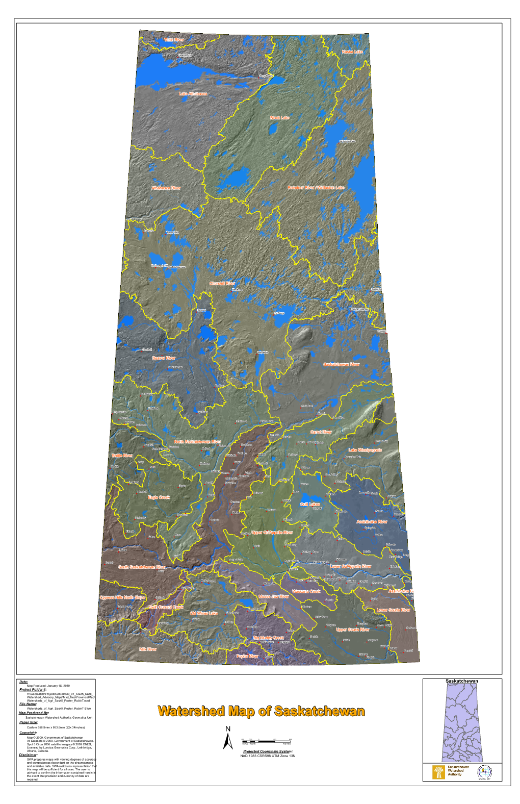 Watershed Map of Saskatchewan