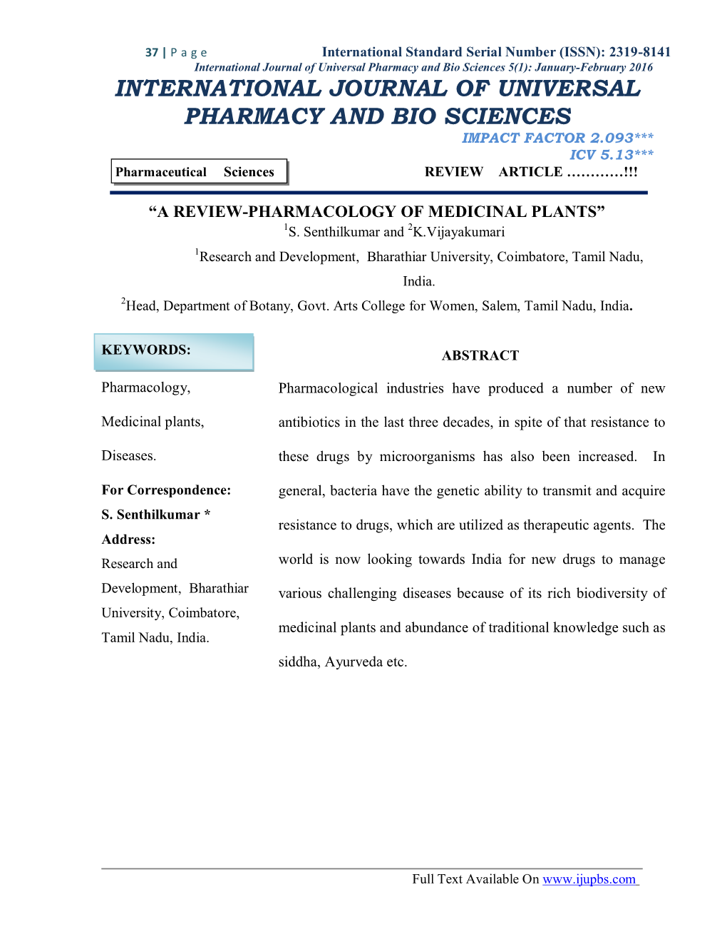 International Journal of Universal Pharmacy and Bio